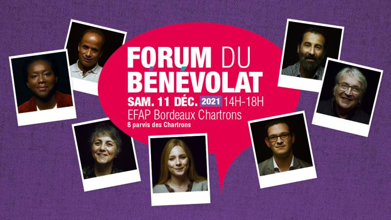 Forum du bénévolat samedi 11 décembre 2021 à l'Efap Bordeaux Chartrons de 14h à 18h